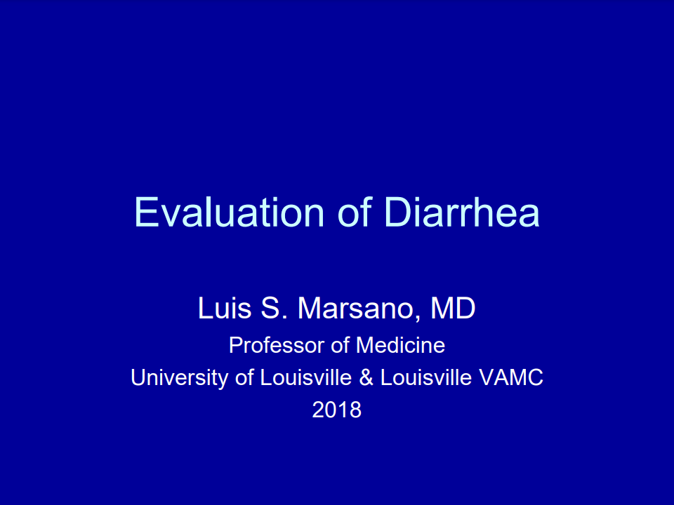 Evaluation of Diarrhea